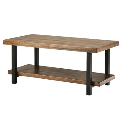 Rectangular Natural Coffee Table In Wood Color - Image 0