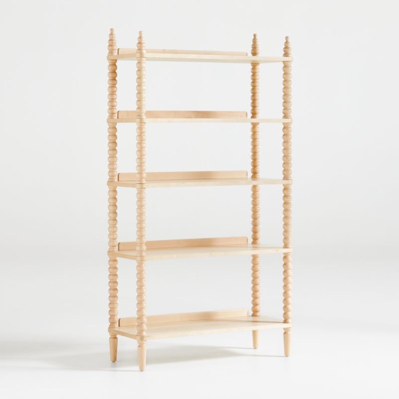 Jenny Lind Maple Wood Spindle 5-Shelf Bookcase - Image 1