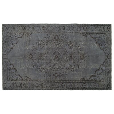 One-of-a-Kind Keilson Hand-Knotted 1960s Turkish Black 5'10'' x 9'6'' Area Rug - Image 0
