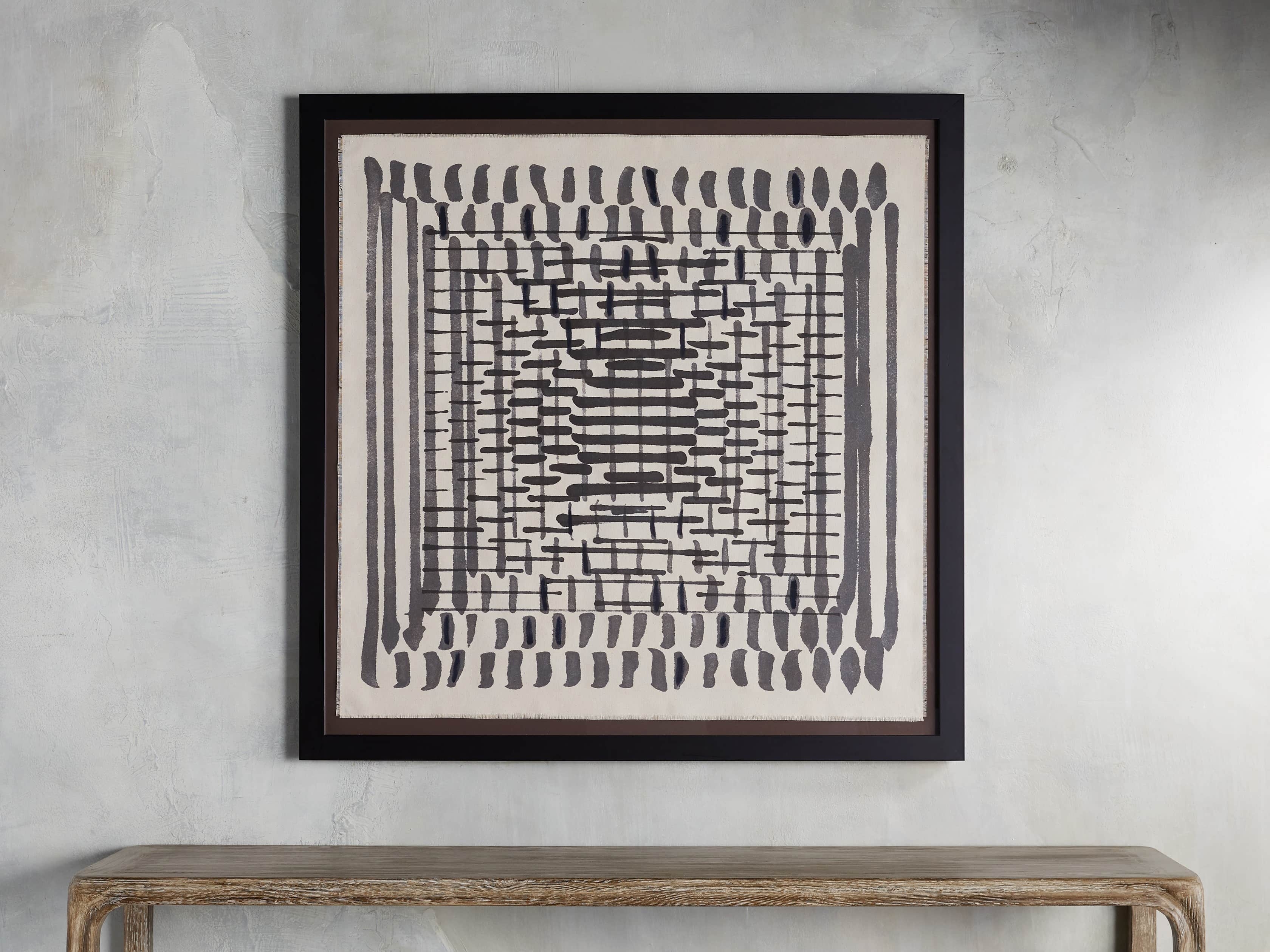 Abstract Lines I Framed Tapestry in Wood White - Image 0