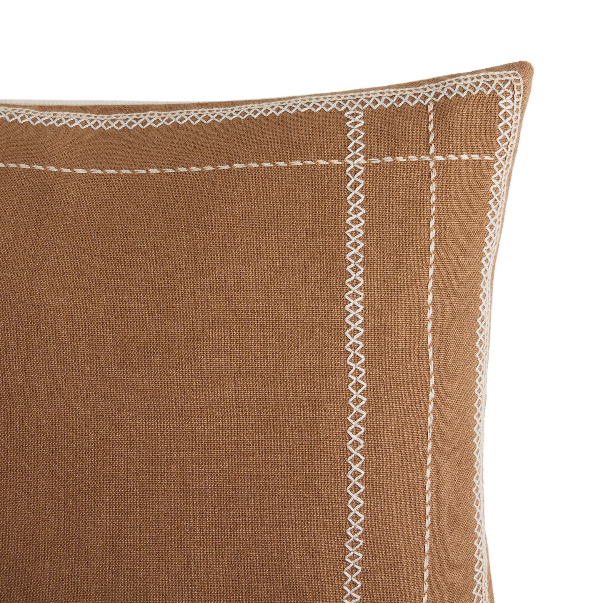 Handwoven Cadena Pillow - Taupe Cotton - Image 2