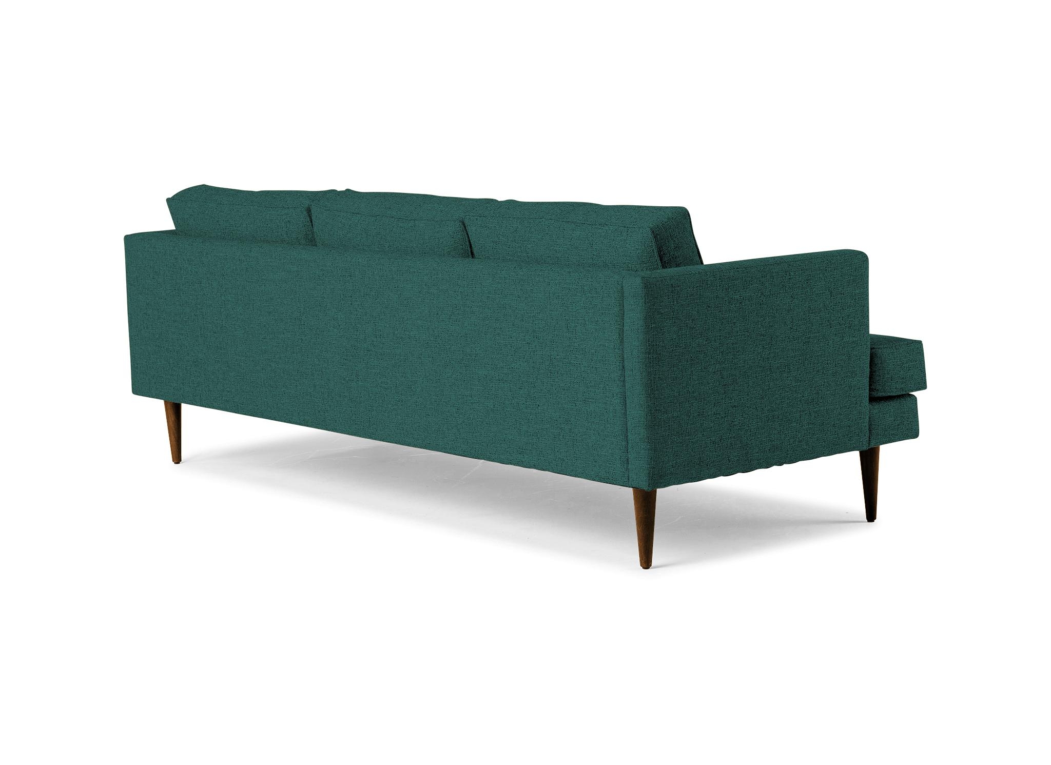 Blue Preston Mid Century Modern Grand Sofa - Prime Peacock - Mocha - Image 3