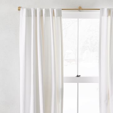 Washed Cotton Canvas Curtain, 48"x108", White, Set of 2 - Image 3