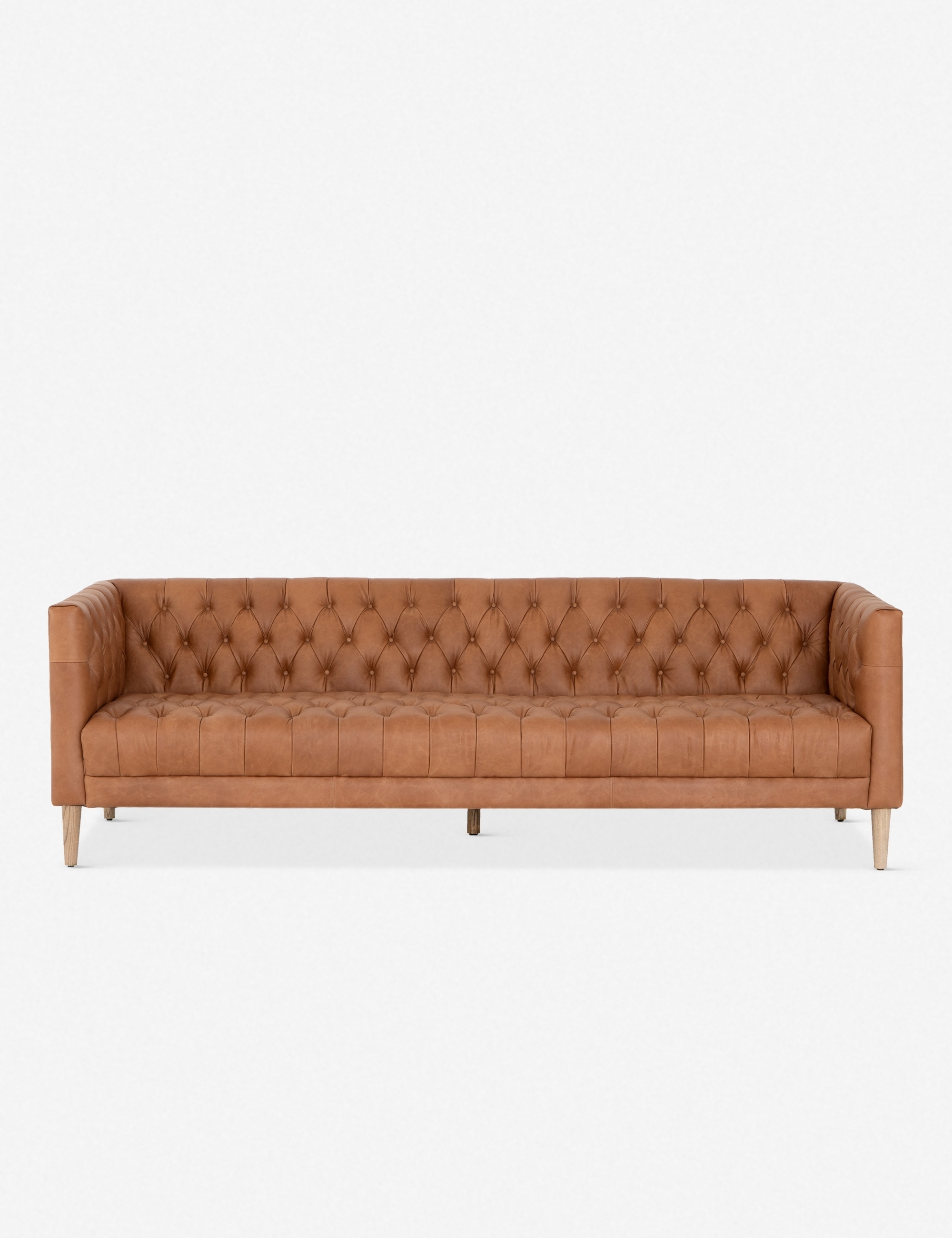 Breanne Leather Sofa, Camel, Small - Image 0