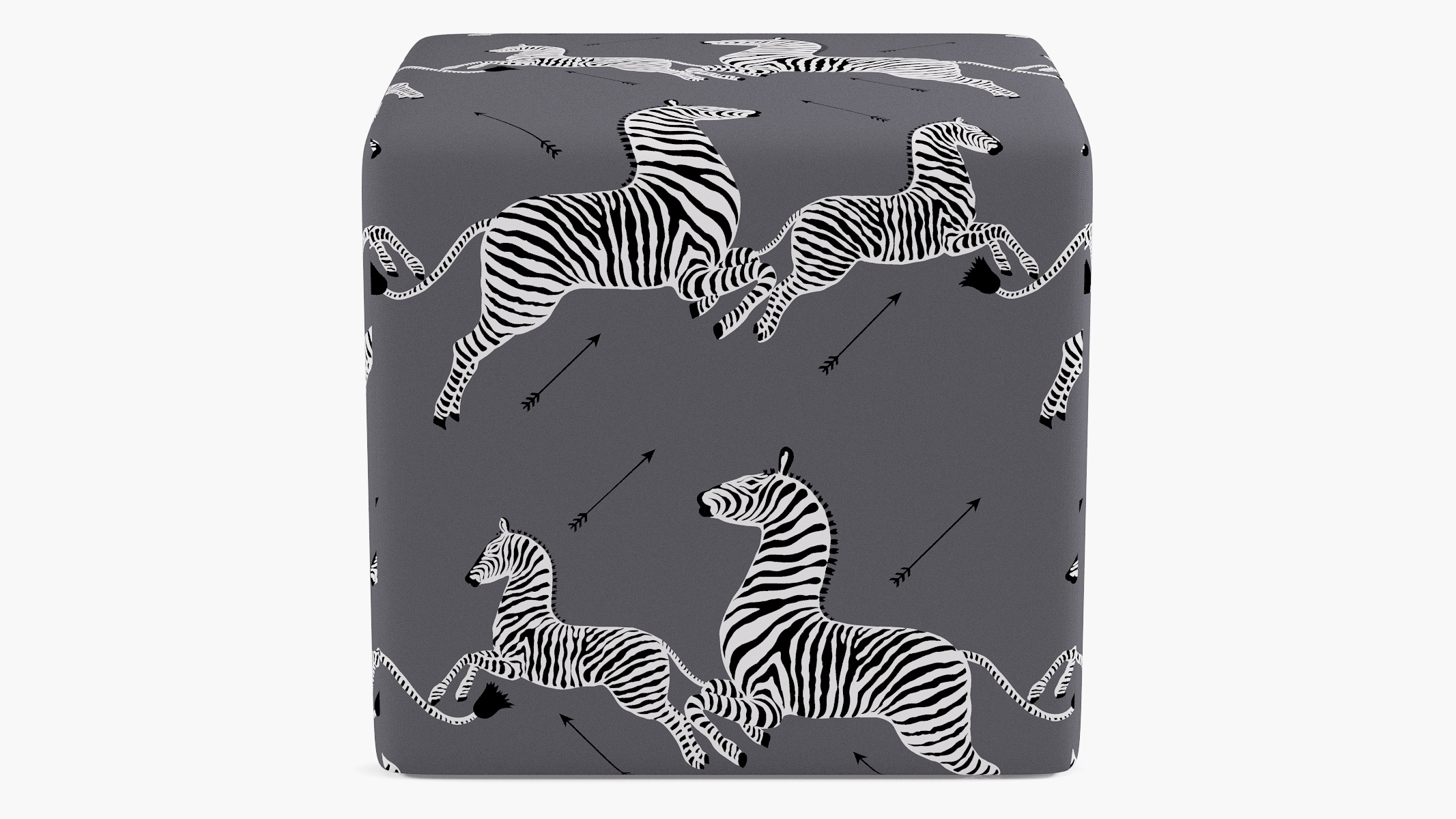 Cube Ottoman, Slate Zebra - Image 0