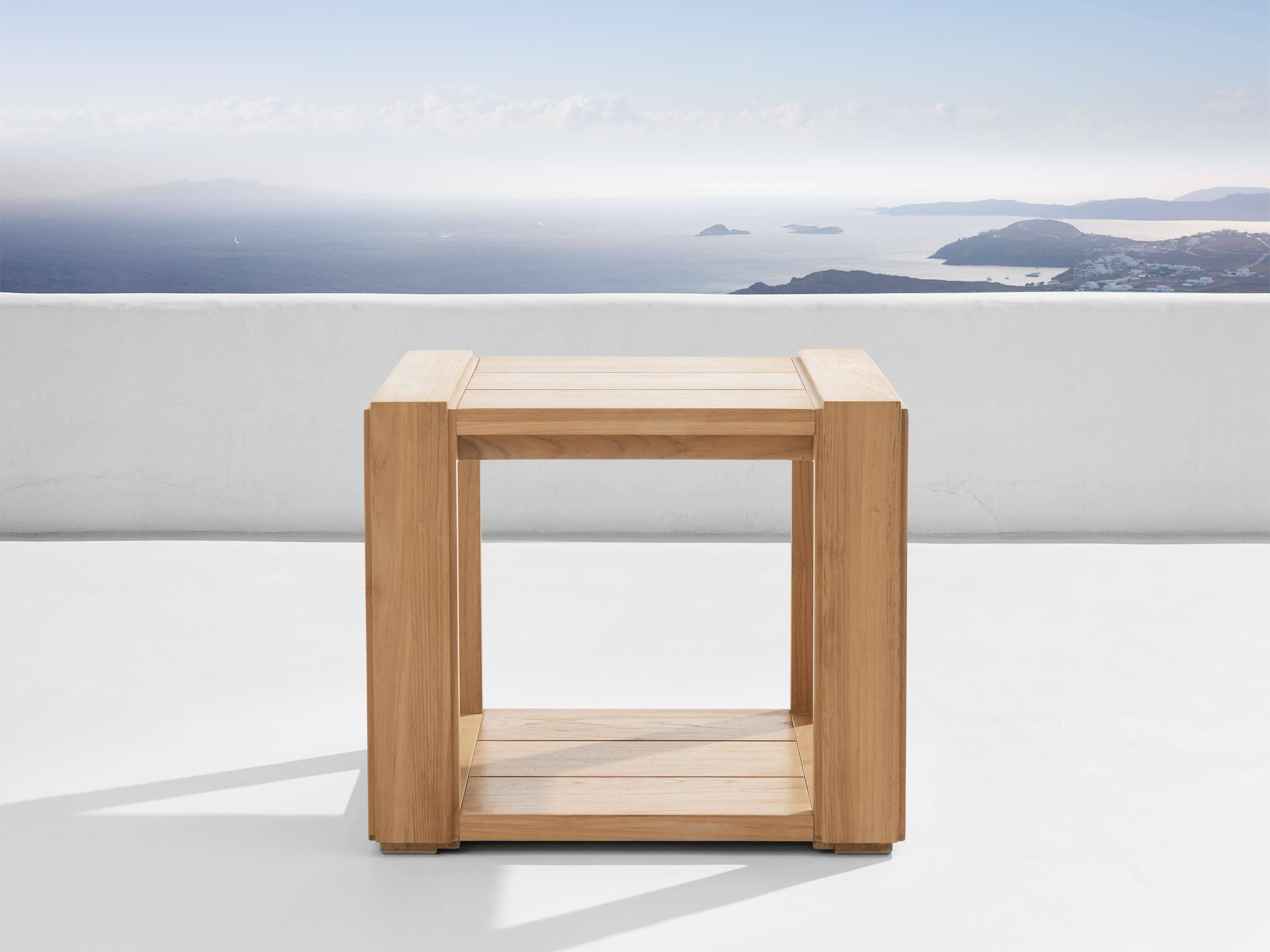 Canyon Outdoor End Table Teak in Natural  - Image 0