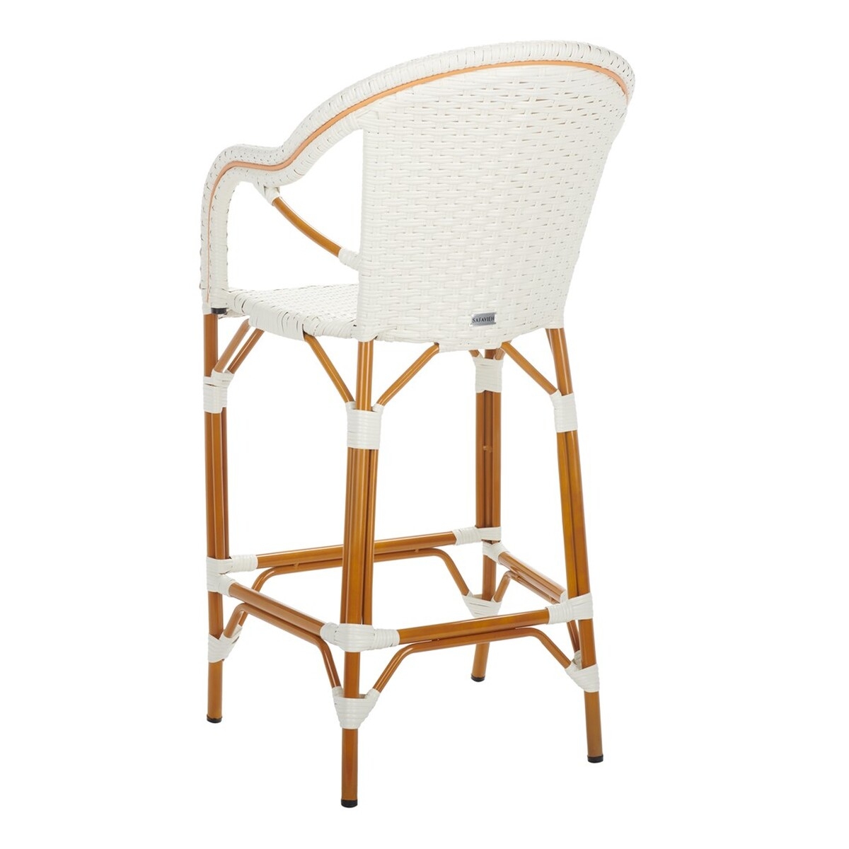 California Bar stool W Arms - White - Safavieh - Image 7