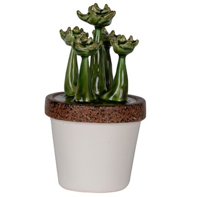 Silers Succulent Plant Sculpture in White Pot - Image 0