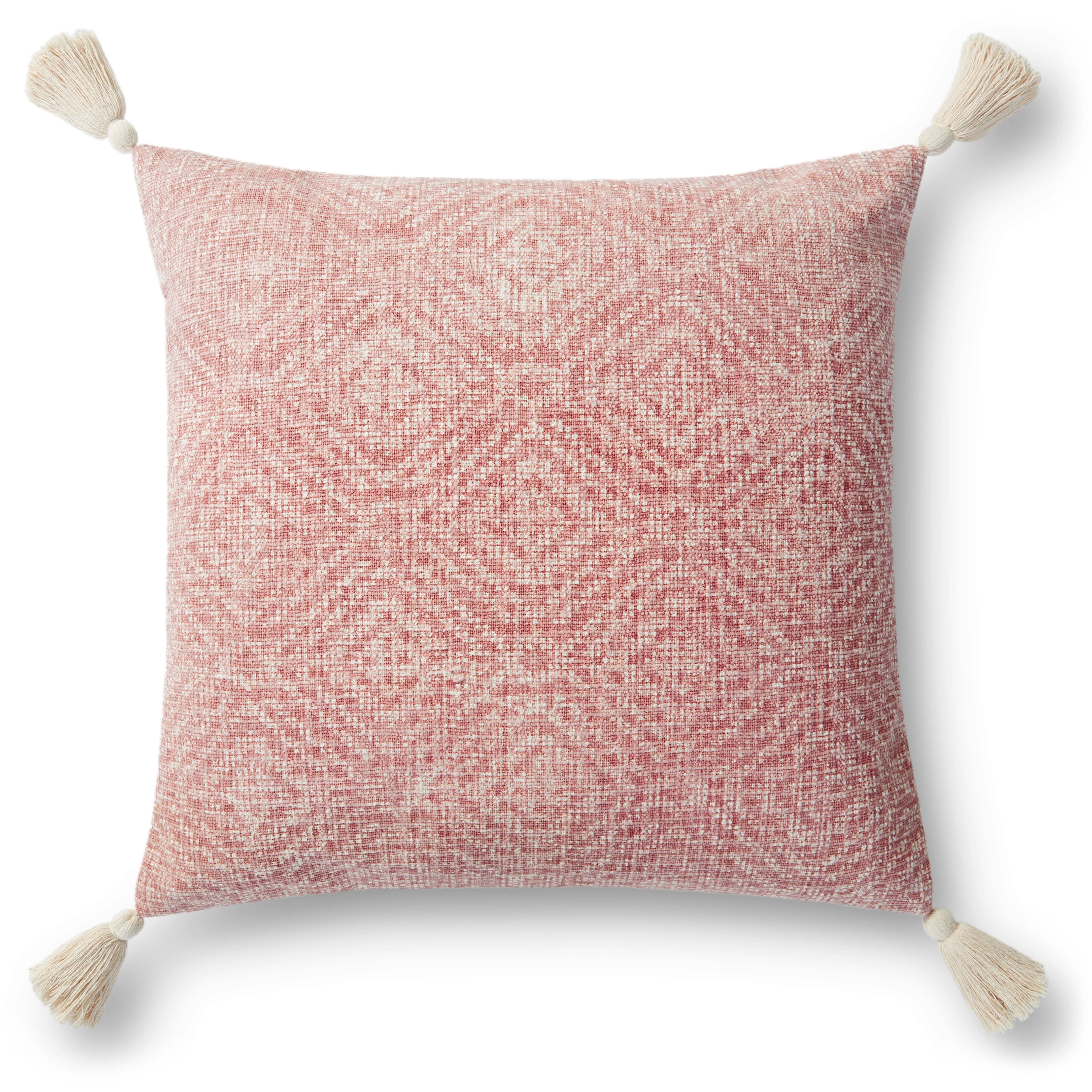 Loloi Pillows P0621 Pink 22" x 22" Cover w/Poly - Image 0