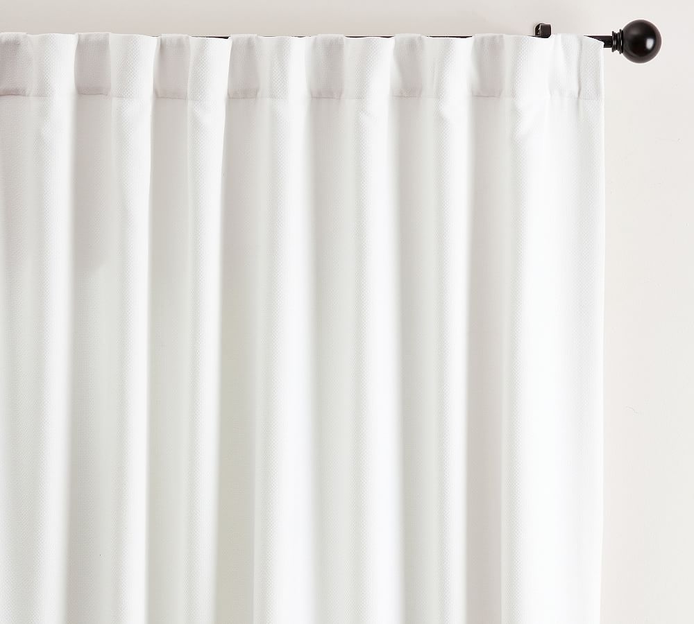 Textured Chenille Rod Pocket Curtain - Set of 2, White, 50 x 84" - Image 0