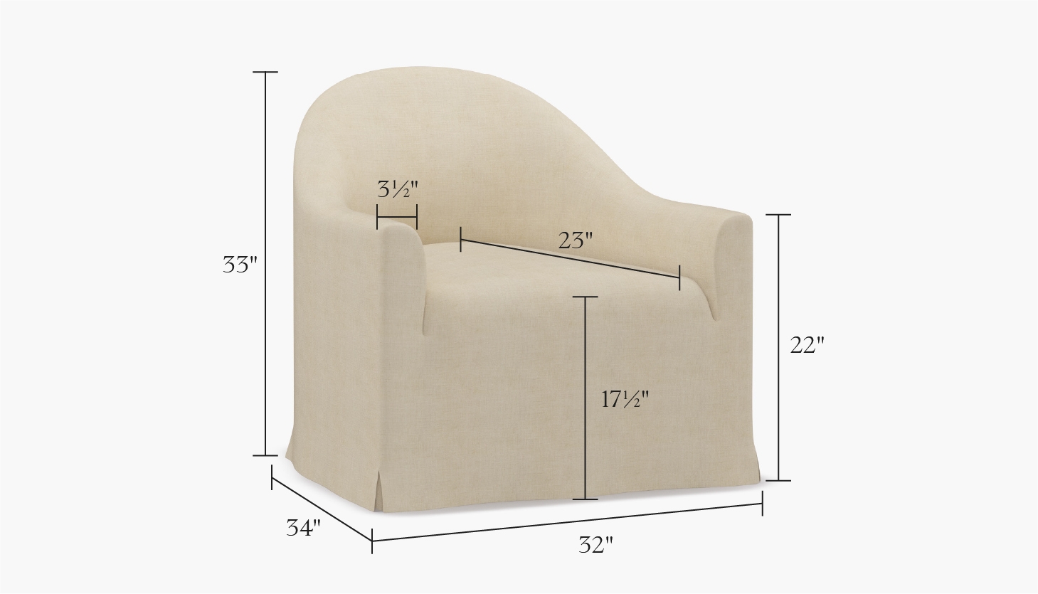 Slipcover Swivel Chair, Cream Swallows - Image 1