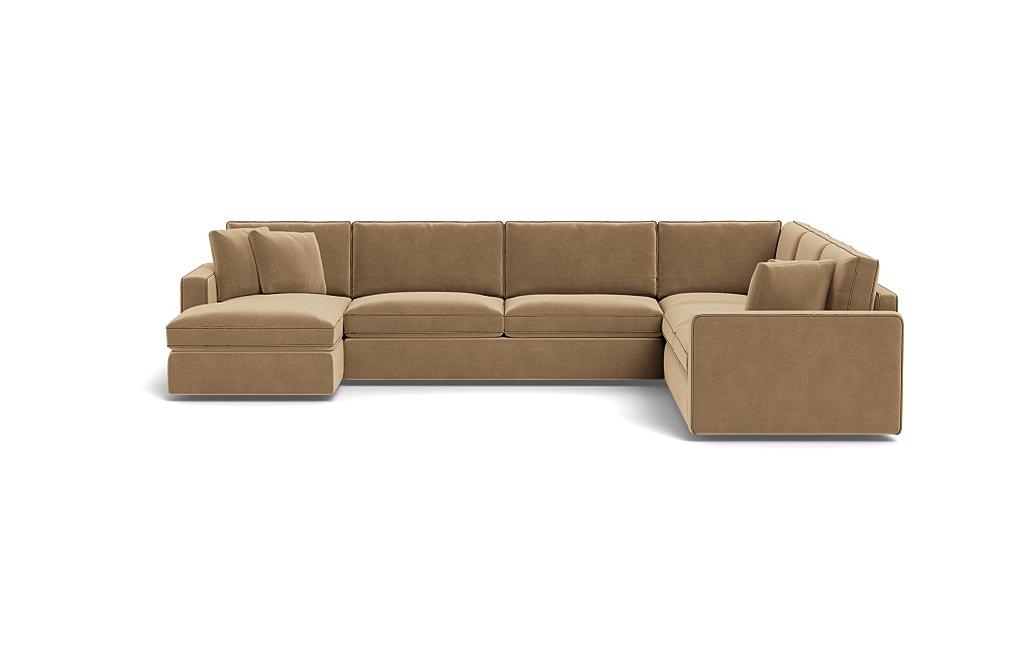 James 4-Piece 5-Seat Corner Chaise Sectional Left with Contrast Piping - Image 0