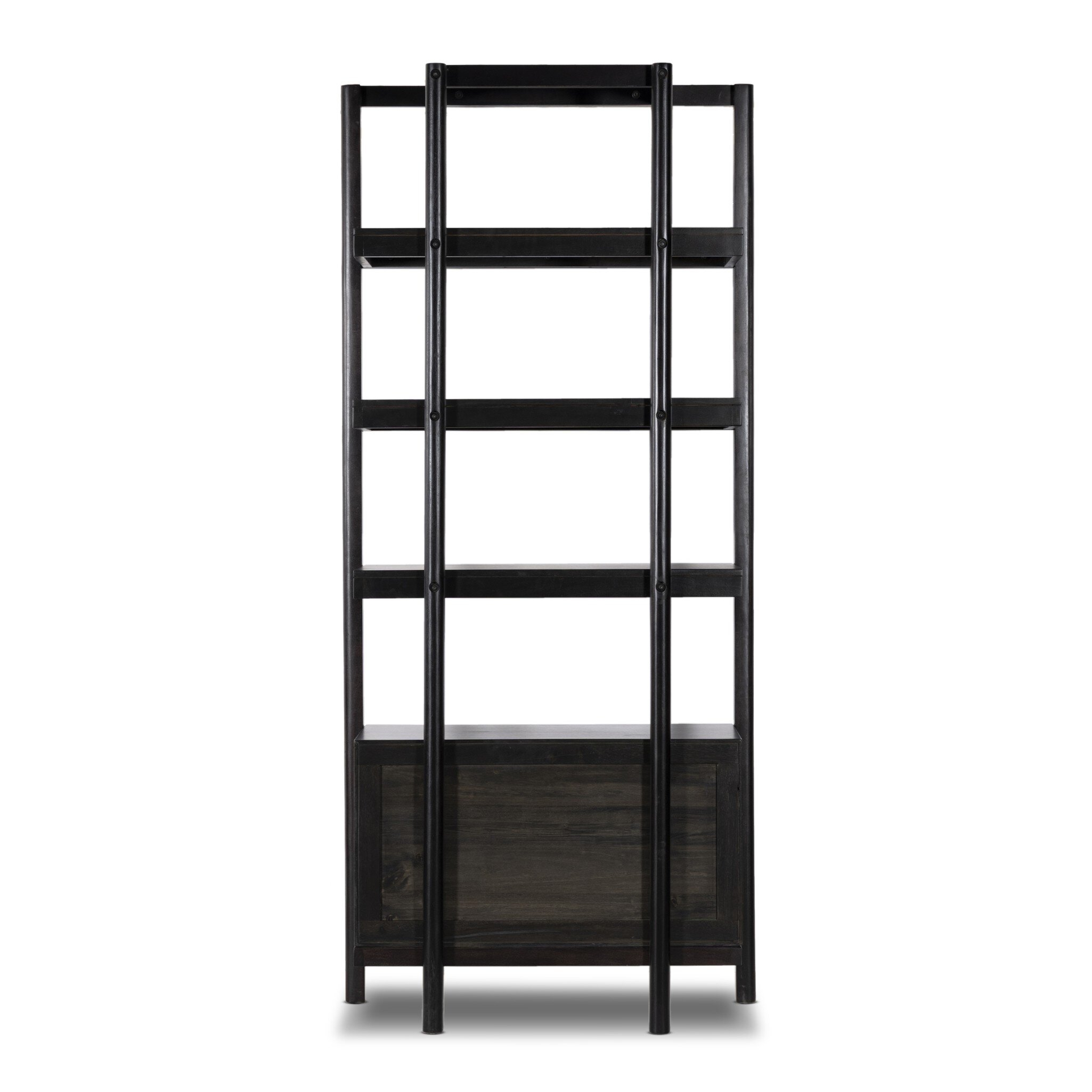 Reza Bookcase - Worn Black Acacia - Image 3