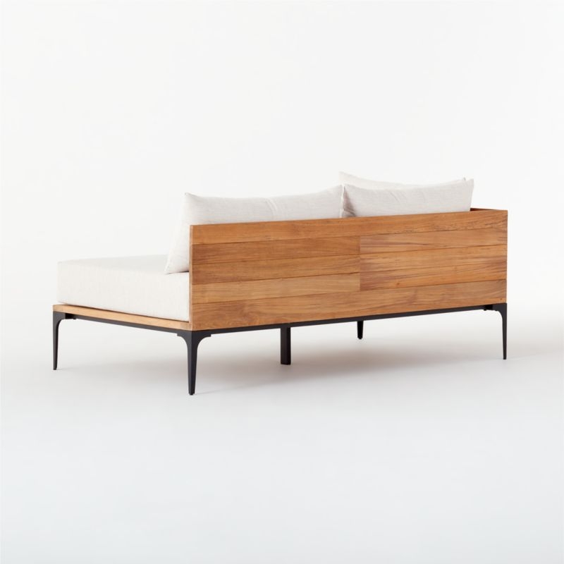 Naya Cast Iron and Teak Left Arm Loveseat - Image 4