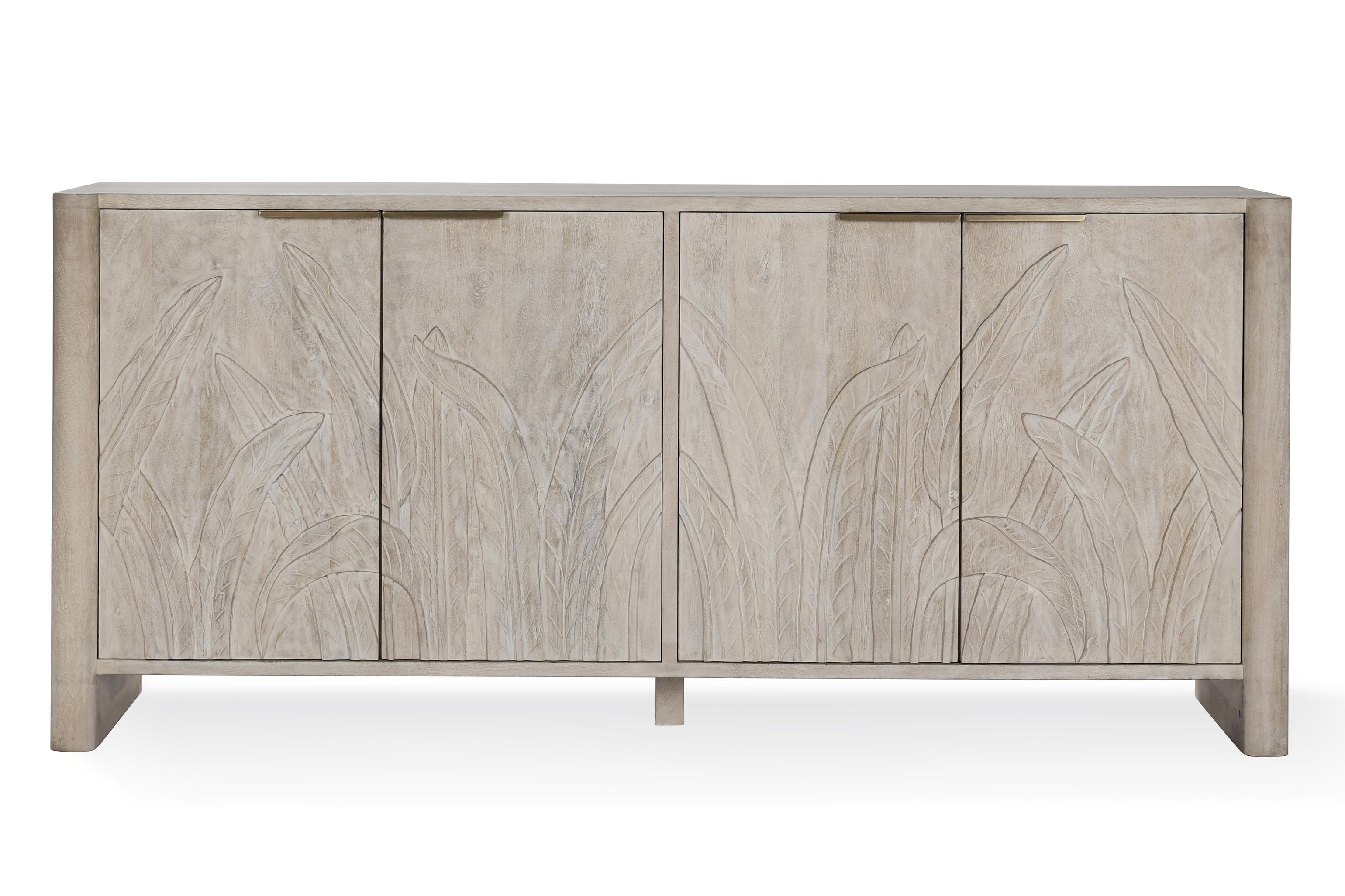 Ledro Wood 4Dr Buffet White Wash - Image 1