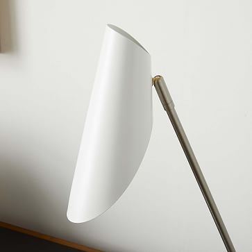 Curl Desk Lamp, White, Brushed Nickel - Image 5