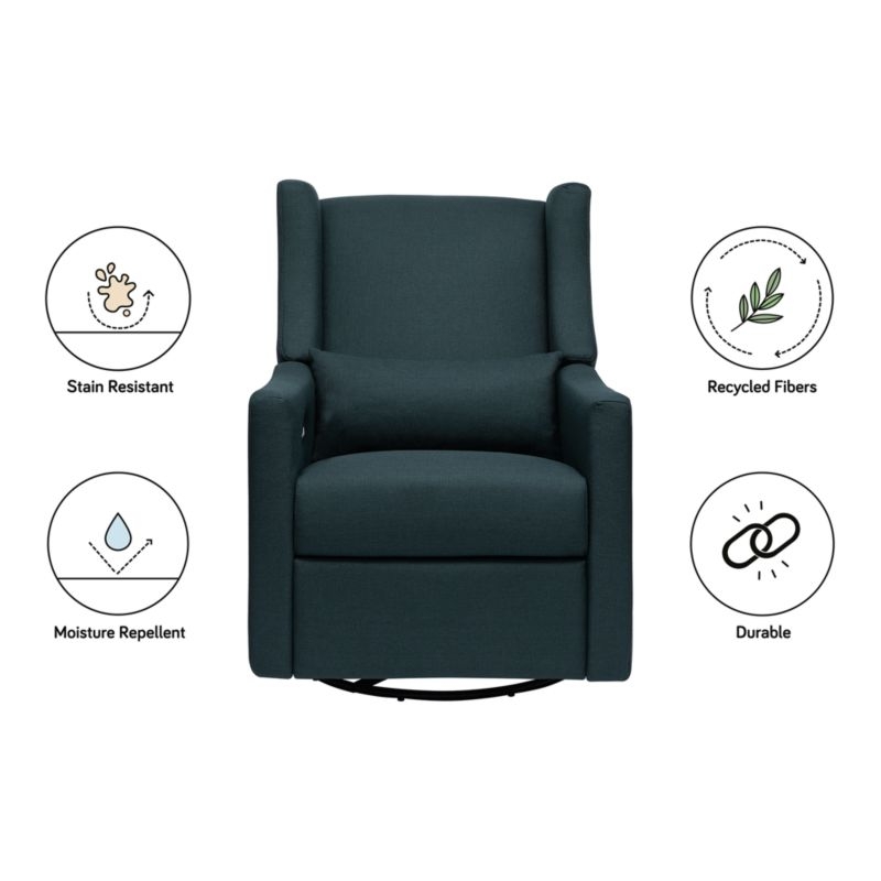Babyletto Kiwi Navy Power Recliner & Swivel Glider in Eco-Performance Fabric - Image 1