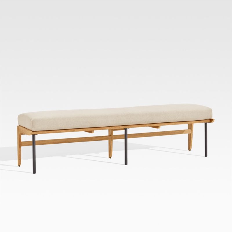 Kinney Teak Wood Outdoor Dining Bench with Cushion - Image 0