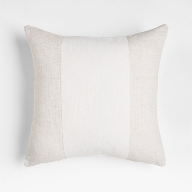 Sunbrella ® 20"x20" Ivory Arlo Stripe Outdoor Throw Pillow - Image 0