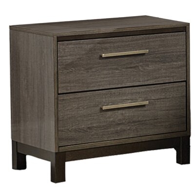 2 - Drawer Nightstand in Gray And Brown - Image 0