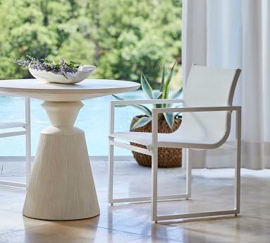 Syble Mesh Sling Dining Armchair, White - Image 3