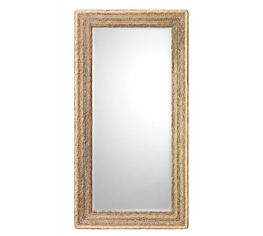 Bellwood Rectangle Seagrass Wall Mirror, Natural, 32"x61" - Image 1