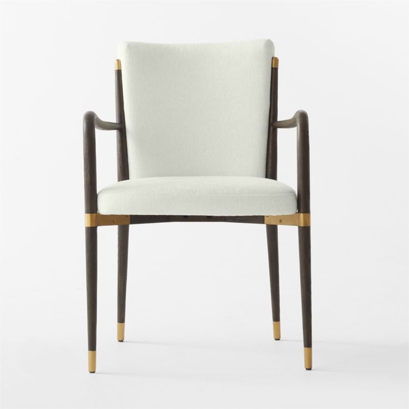 Norrie Snow White Performance Fabric Dining Armchair - Image 1