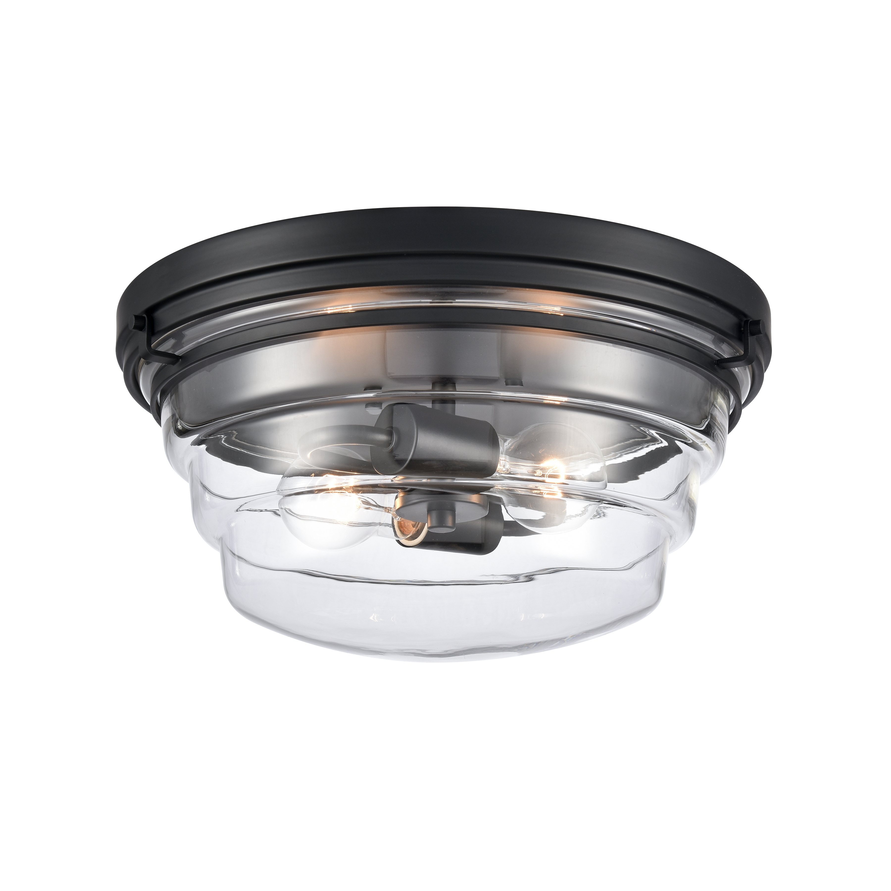 Boyer 14'' Wide 2-Light Flush Mount - Matte Black - Image 0