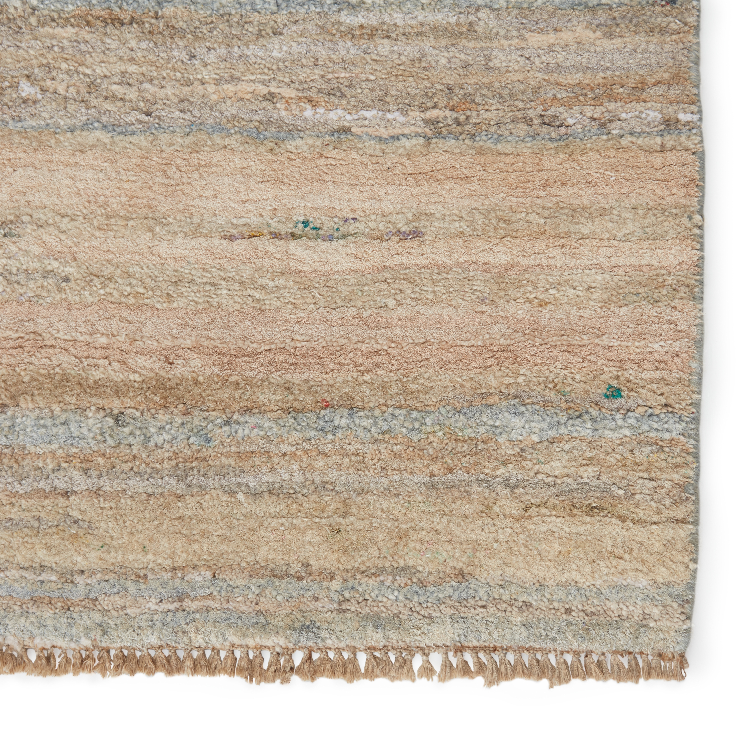 Paradis Hand-Knotted Abstract Beige/ Slate Area Rug (6'X9') - Image 3