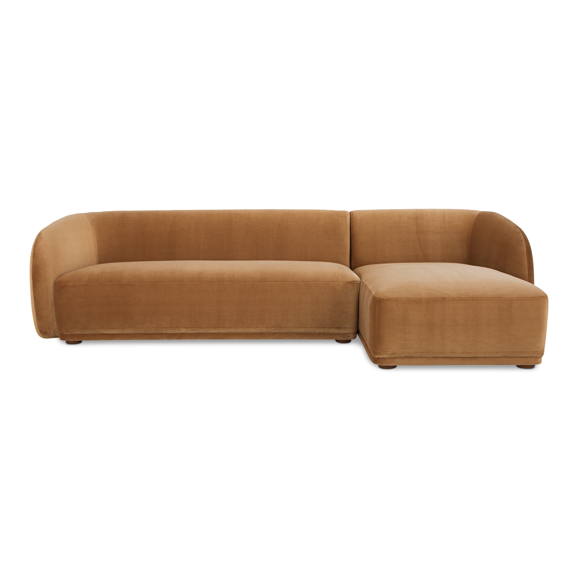 Faye Right Sectional Tan Faux Mohair - Image 0