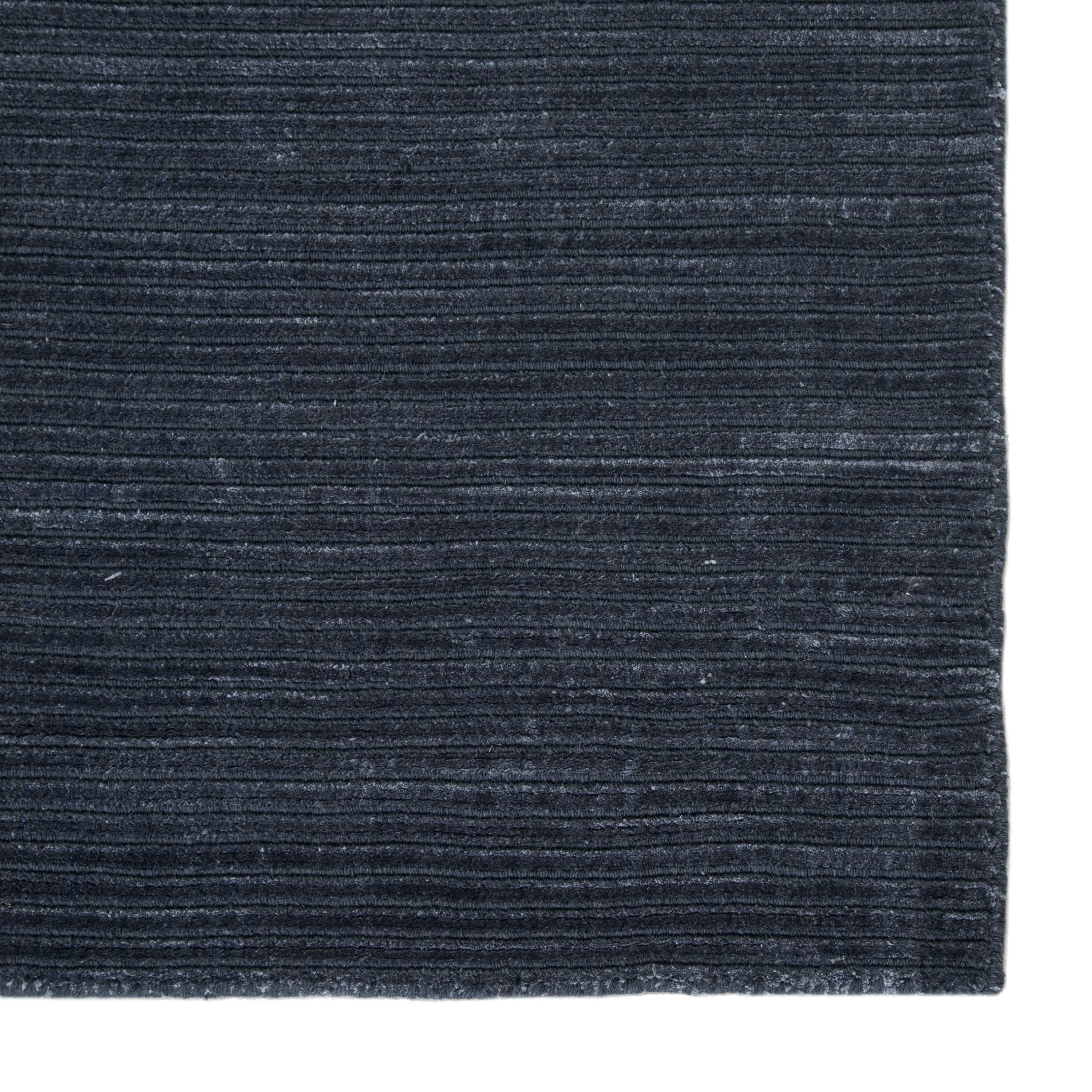 Basis Handmade Solid Dark Blue Area Rug (5' X 8') - Image 3