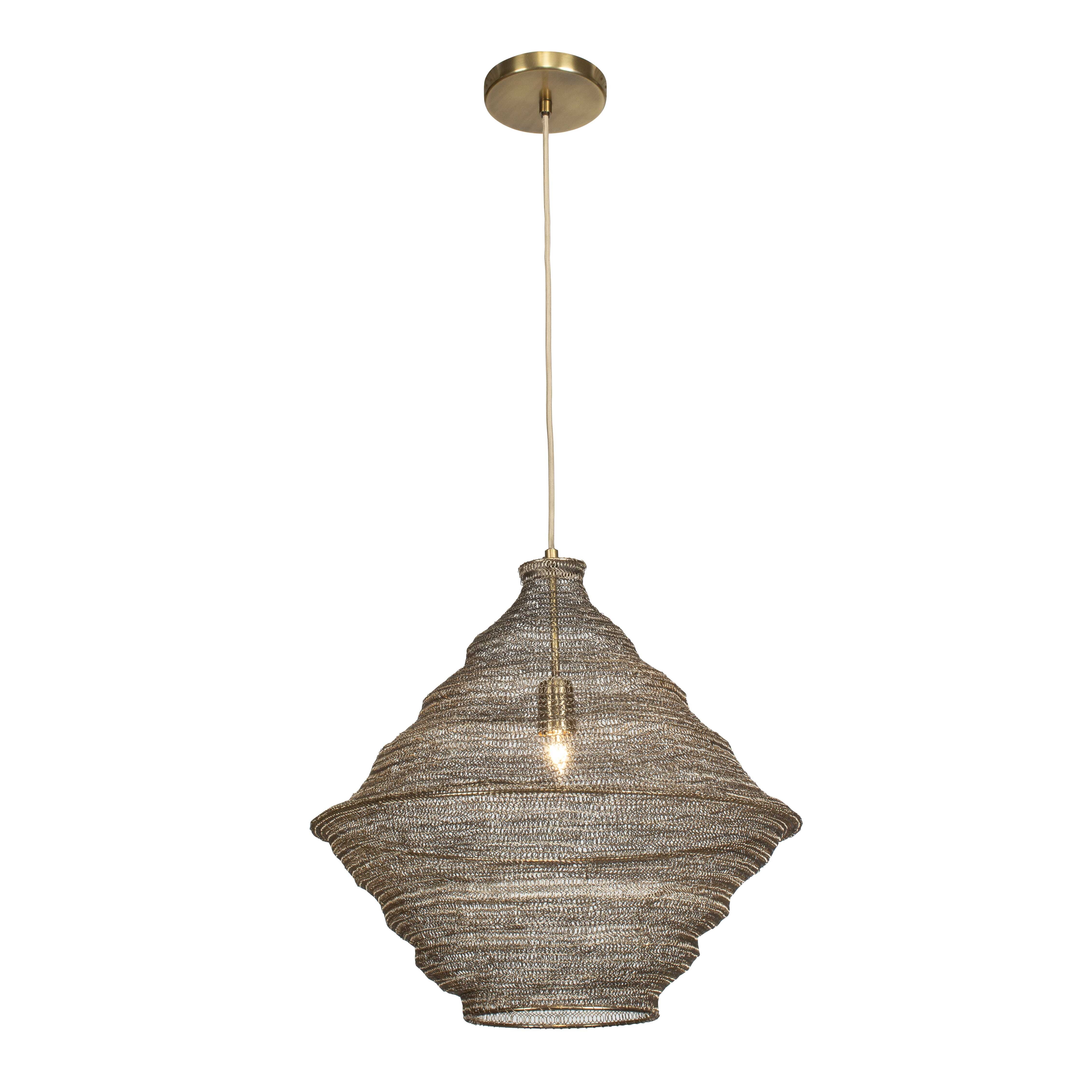 Sigh Woven Brass 1 Light Pendant - Image 2