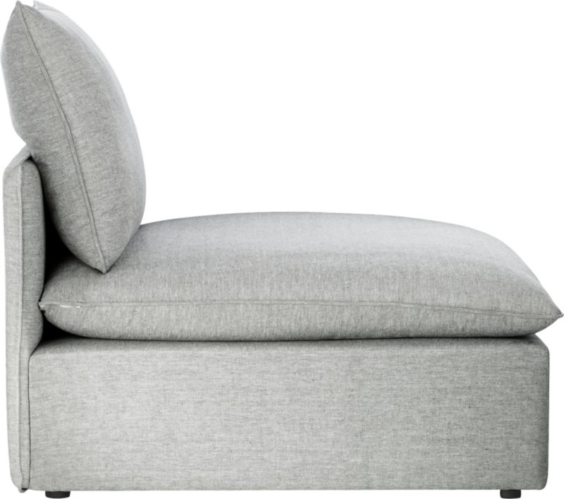Lumin Grey Linen Armless Chair - Image 4