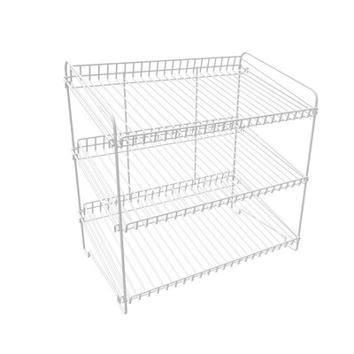 Fixturedisplays® 23.0" X 23.0" X 13.3" Wire Rack For Countertop Use With 3 Open Shelves, Black 19396 - Image 0