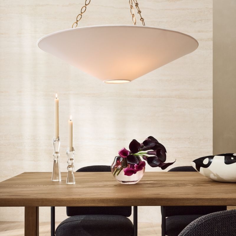 Collar Satin Pendant Light with Soft Bronze Chain 24" - Image 5