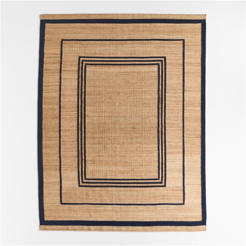 Lagos Jute and Wool Blend Blue Handwoven Area Rug 12'x15' - Image 1