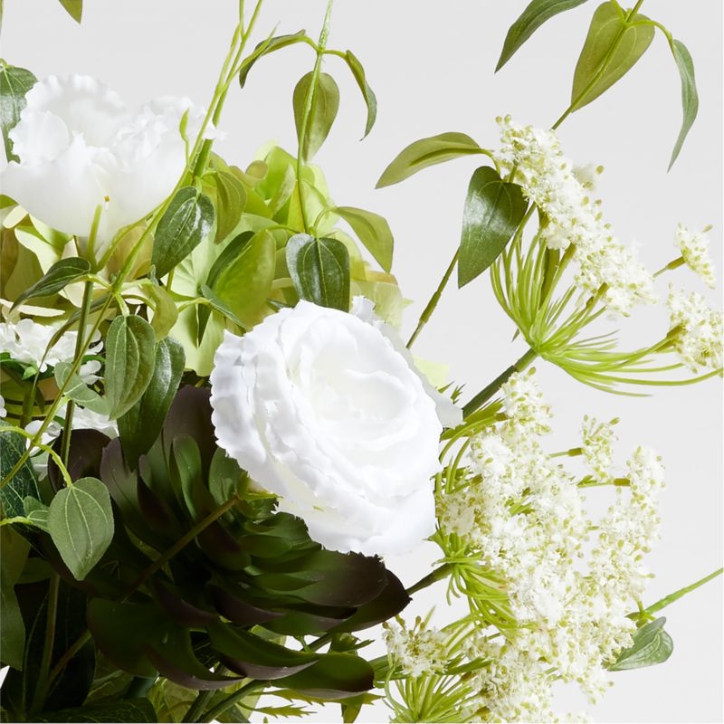 Faux Green and White Greenery Plant Bouquet - Image 2