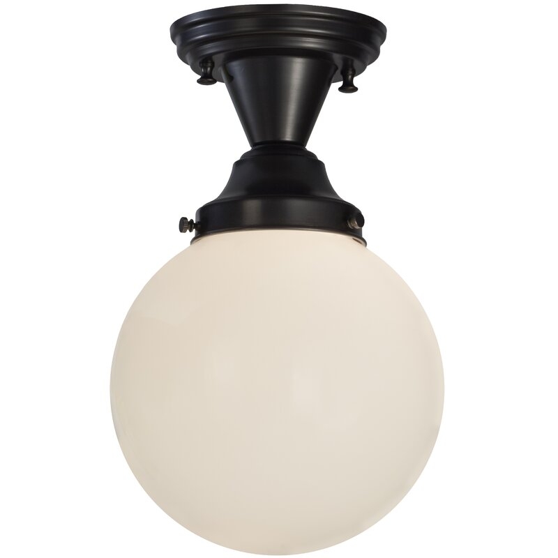 Meyda Lighting 1 - Light 8"" Simple Globe Semi Flush Mount - Image 0