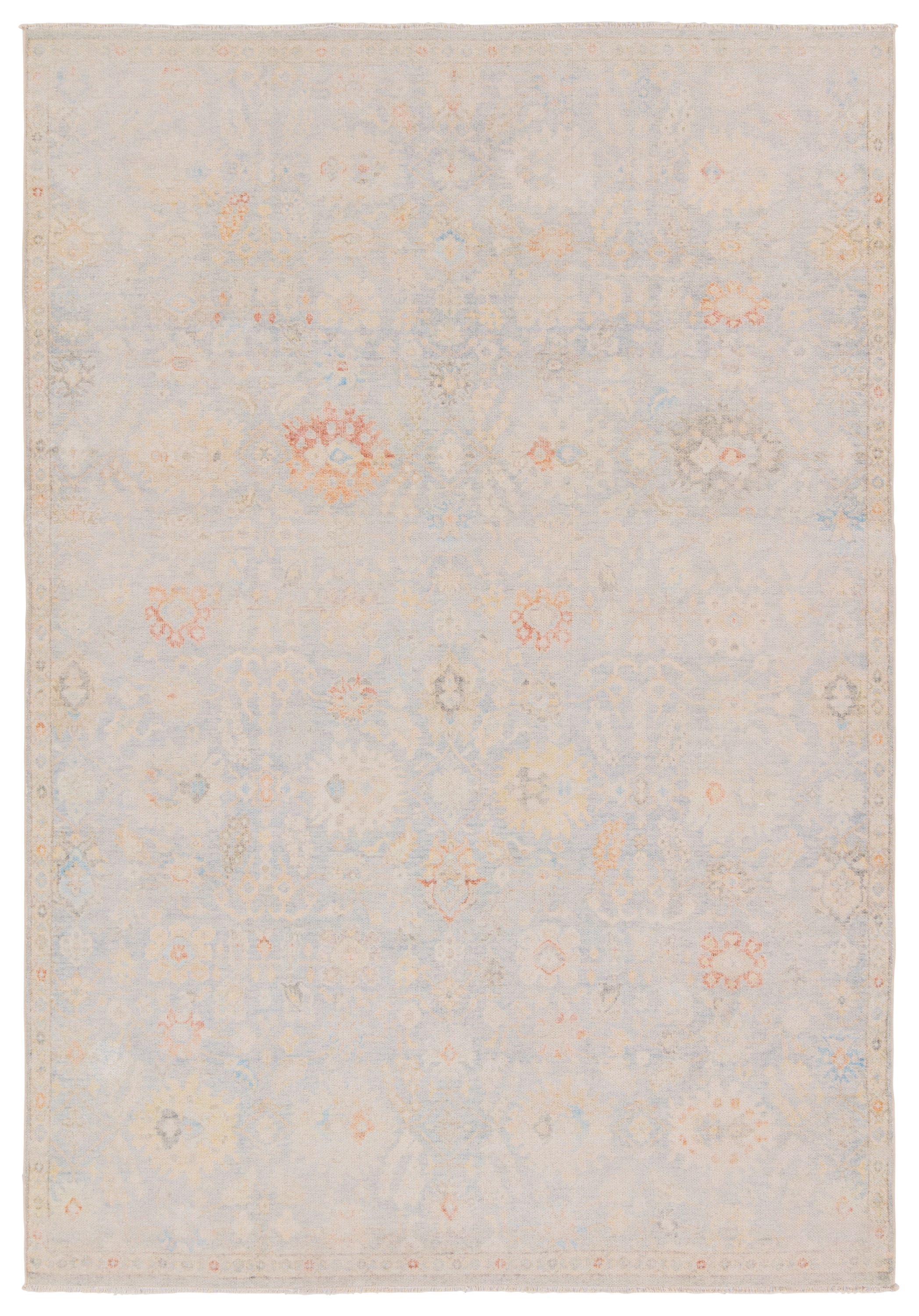 Doire Floral Light Blue/Cream Area Rug (4'X6') - Image 0