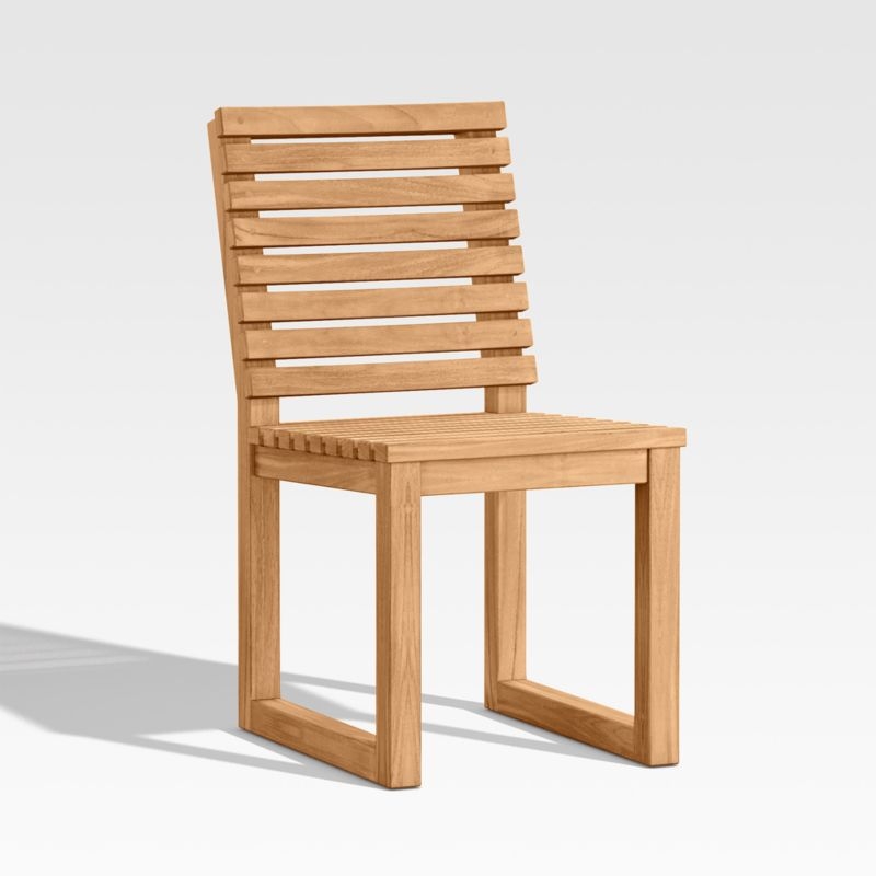 Batten Natural Teak Outdoor Dining Chair - Image 2