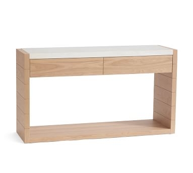 Pacific Marble Console Table, Natural Oak - Image 3