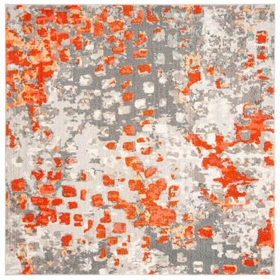 Poche Abstract Orange Area Rug - Image 0