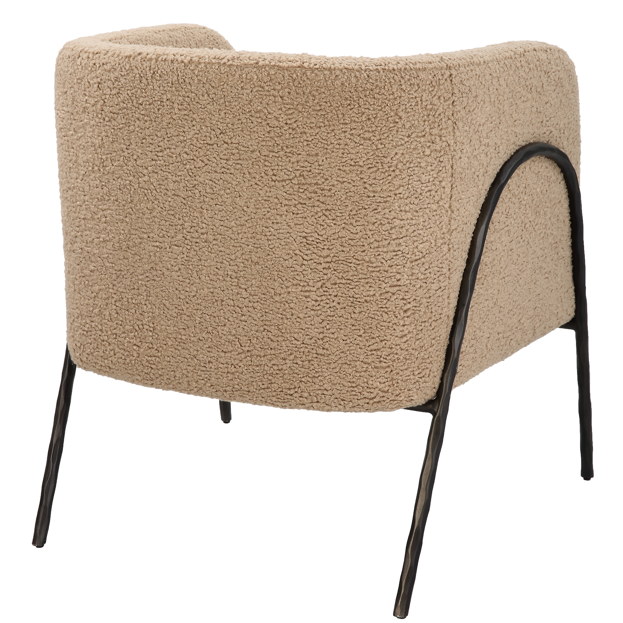 Jacobsen Tan Shearling Barrel Chair - Image 5