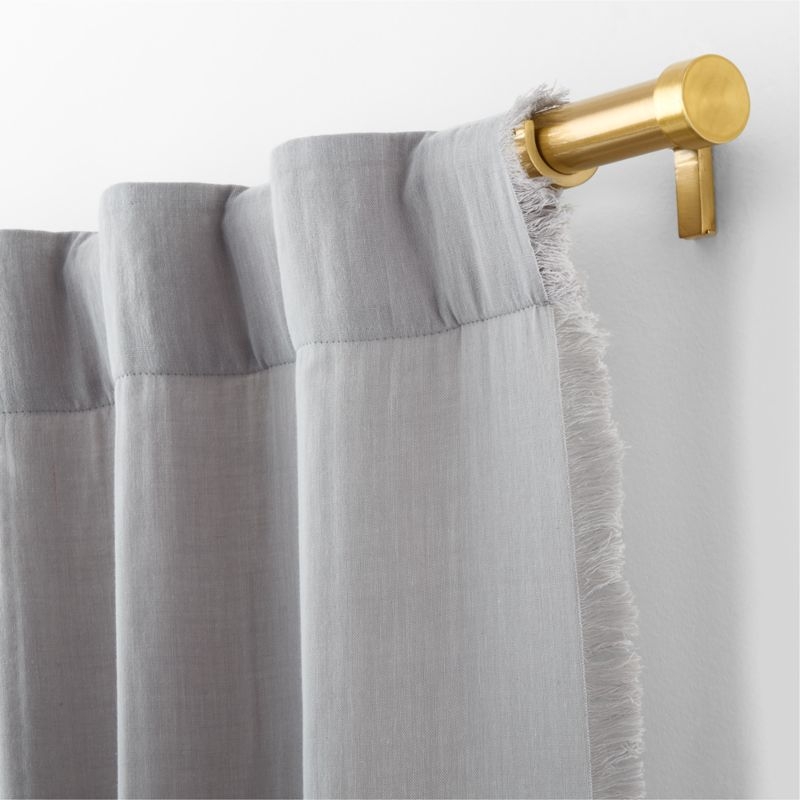 Organic Cotton Double Weave Quiet Grey Sheer Curtain Panel 50 x 108 - Image 1
