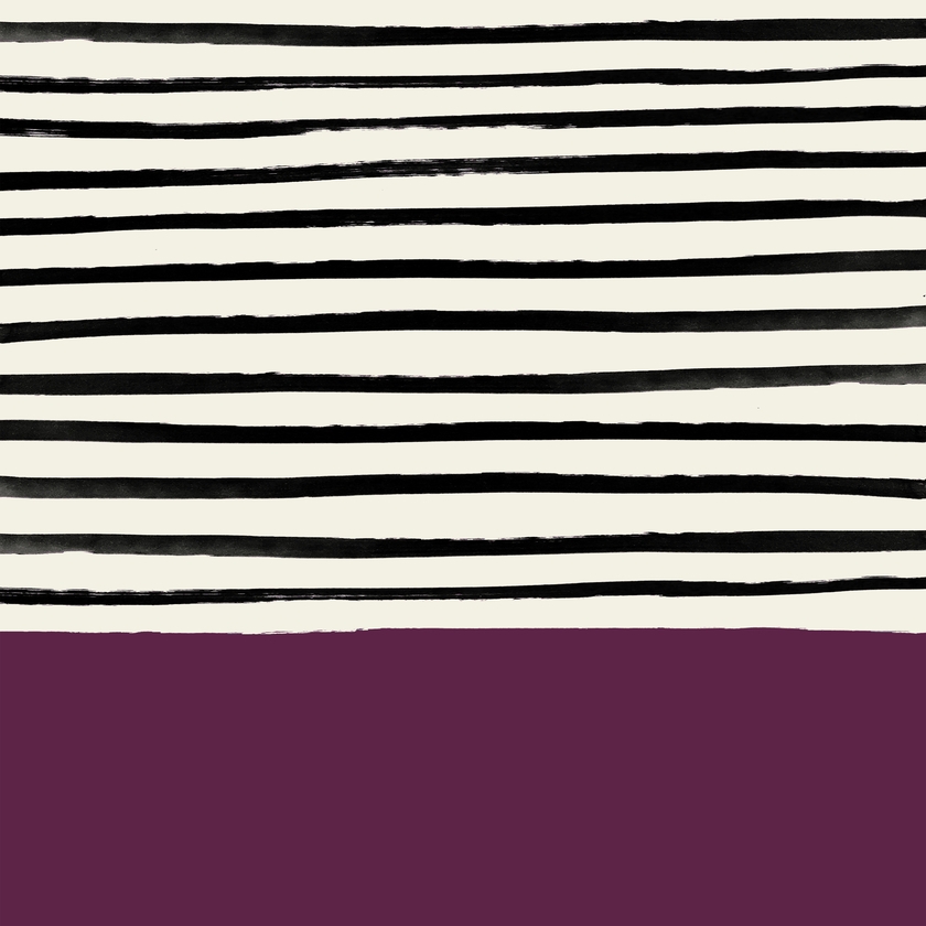 Plum X Stripes Framed Art Print by Leah Flores - Scoop White - MEDIUM (Gallery)-22x22 - Image 1