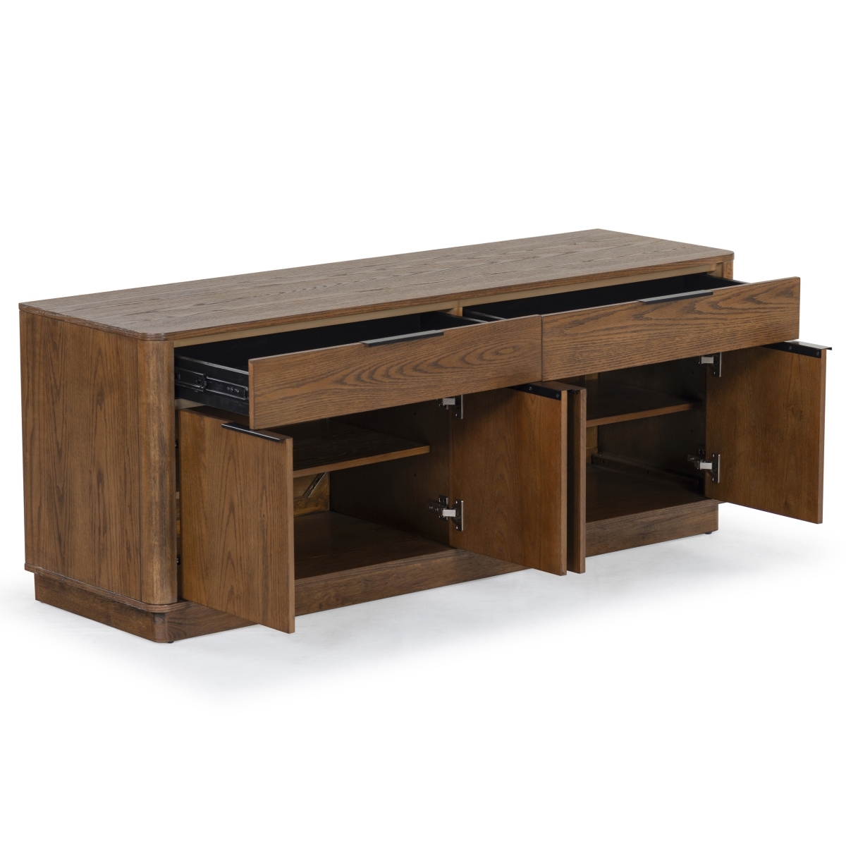 Gabrietta Wood Tv Stand - Medium Oak/Black - Image 5