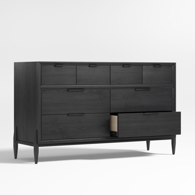 Bodie 54" Ebonized Black Wood Wide 8-Drawer Kids Dresser - Image 6