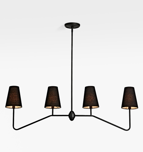 Berkshire Linear Pendant with Black Linen Shades - Image 0