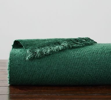 Boucle Faux Mohair Throw, 50 x 60", Emerald - Image 0