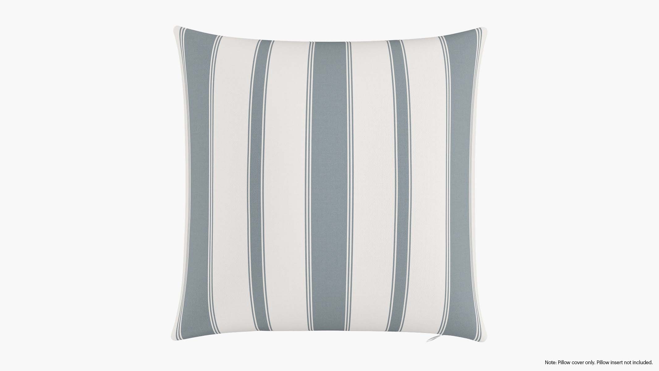 Throw Pillow Cover 20", French Blue Clarence Stripe, 20" x 20" - Image 0